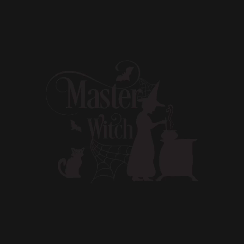 Sorcière Maître avec Chat et Chaudron Homme Manches Longues T-Shirt