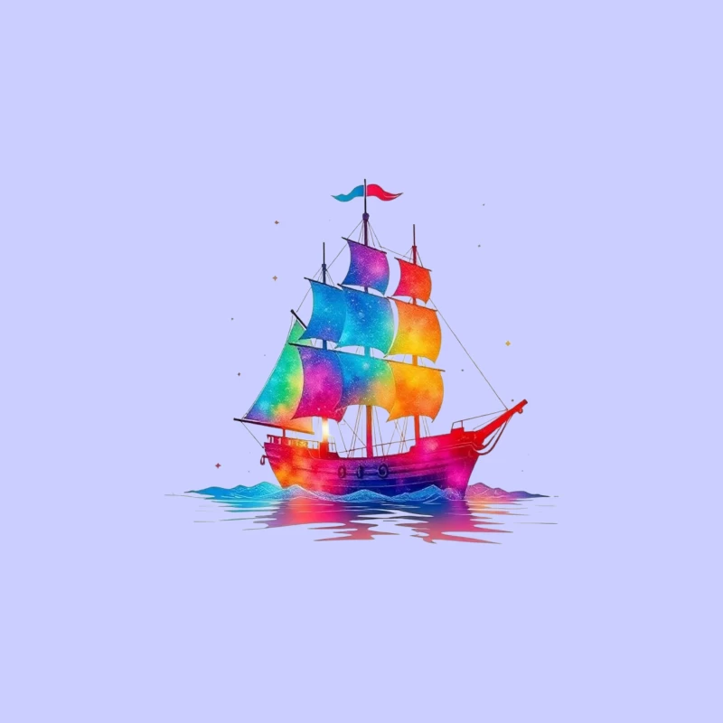 Colorful Sailing Ship Travel Mug