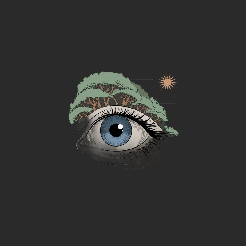 Surreal Eye with Nature Landscape: A Vision of Imagination Baseball Cap