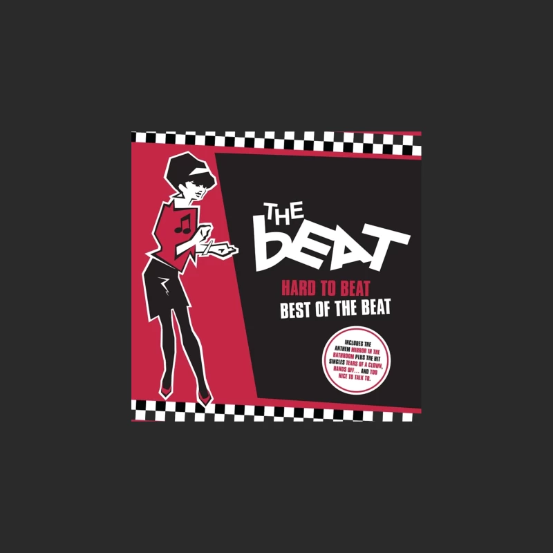 "Hard to Beat: Best of The Beat" Ska Music Album Cover with Red and Black Design Baseball Cap