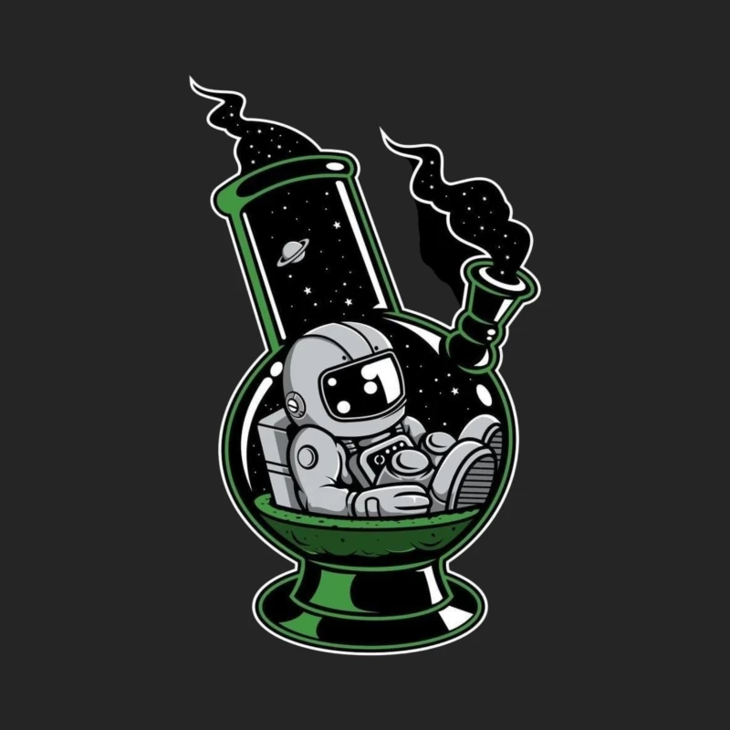 Cosmic Astronaut in a Bong Male Pullover Sweatshirt