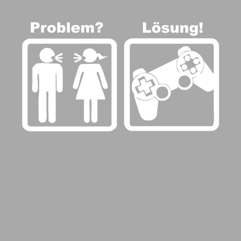 Problem Lösung Zocken Lustig Funny (2) Male Pullover Hoodie