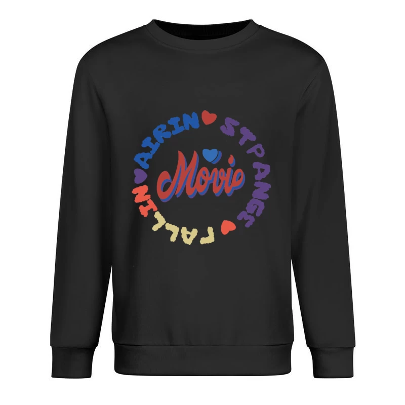 Bunter Schriftzug und Herzdesign Herren Pullover Sweatshirt