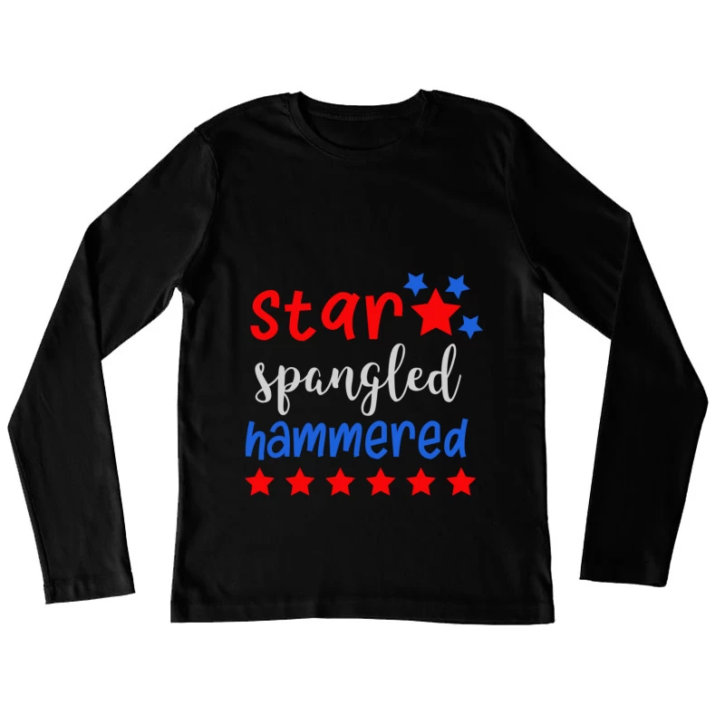 Design humoristique patriotique avec étoiles Femme Manches Longues T-Shirt