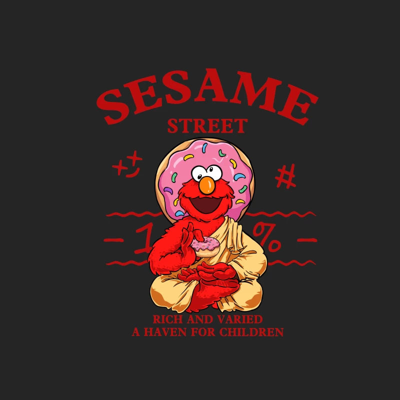 Elmo mit Donut-Mönch-Stil auf der Sesamstraße Damen Pullover Sweatshirt