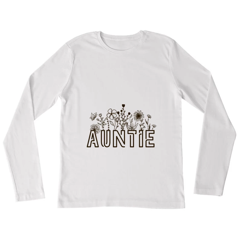 Auntie Blumen Design Damen Langarm T-Shirt