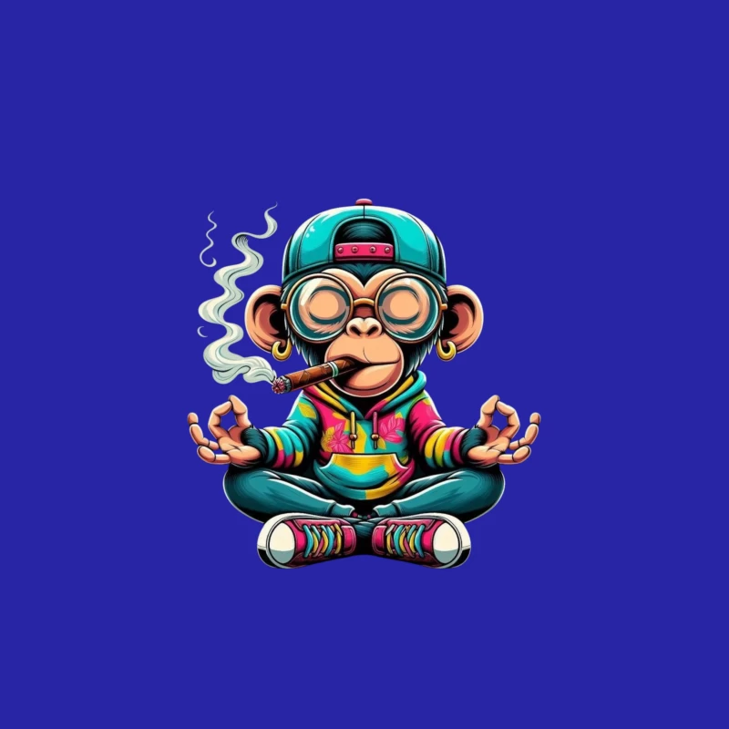 Cartoon Monkey Meditating with Style Male Tank Top