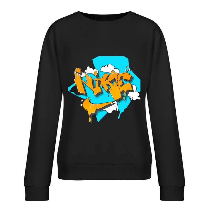 Graffiti-Stil Nike-Design mit leuchtenden Farben Damen Pullover Sweatshirt