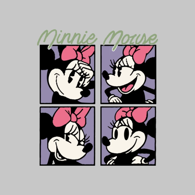 Minnie Mouse Comic-Illustration Herren Langarm T-Shirt