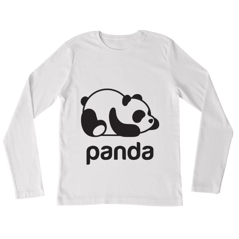 Schlafender Panda Logo Damen Langarm T-Shirt