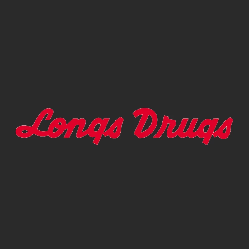 Vintage Longs Drugs Pharmacy Red Cursive Logo Baseball Cap