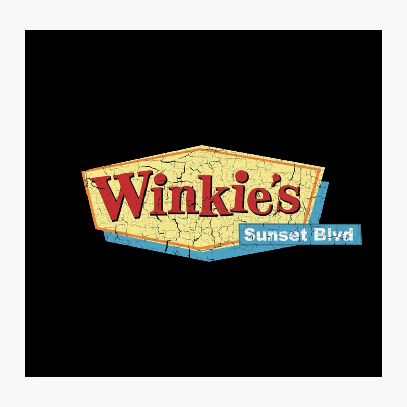 Vintage Winkie's Sunset Blvd Sign: Retro Americana Diner Throw Pillow