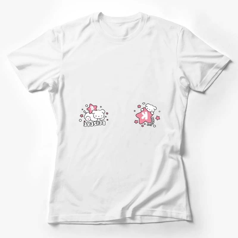 Niedlicher Welpe mit rosa Stern Damen T-Shirt