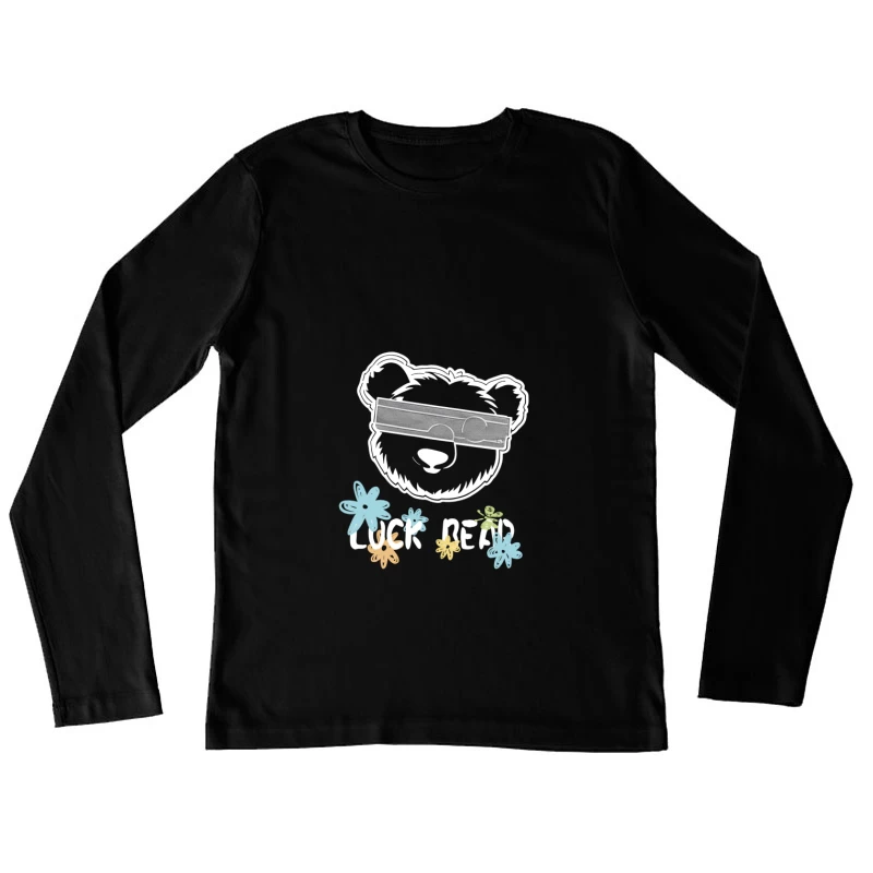 Bär mit Blumen und Brille Damen Langarm T-Shirt