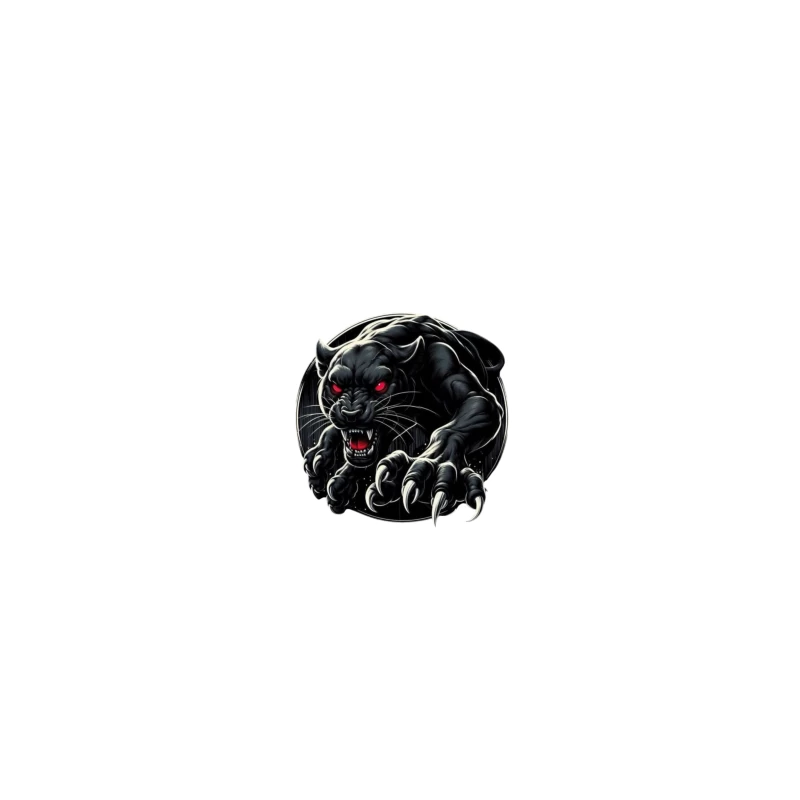 Fierce Black Panther Illustration Desk Mat