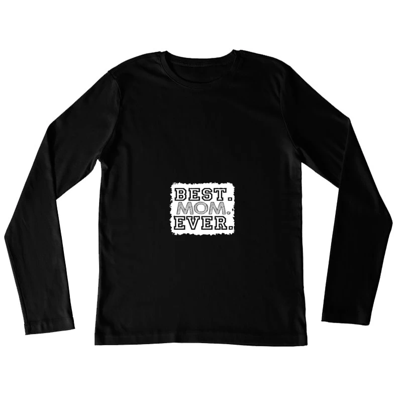 Design Typographique Noir et Blanc Femme Manches Longues T-Shirt