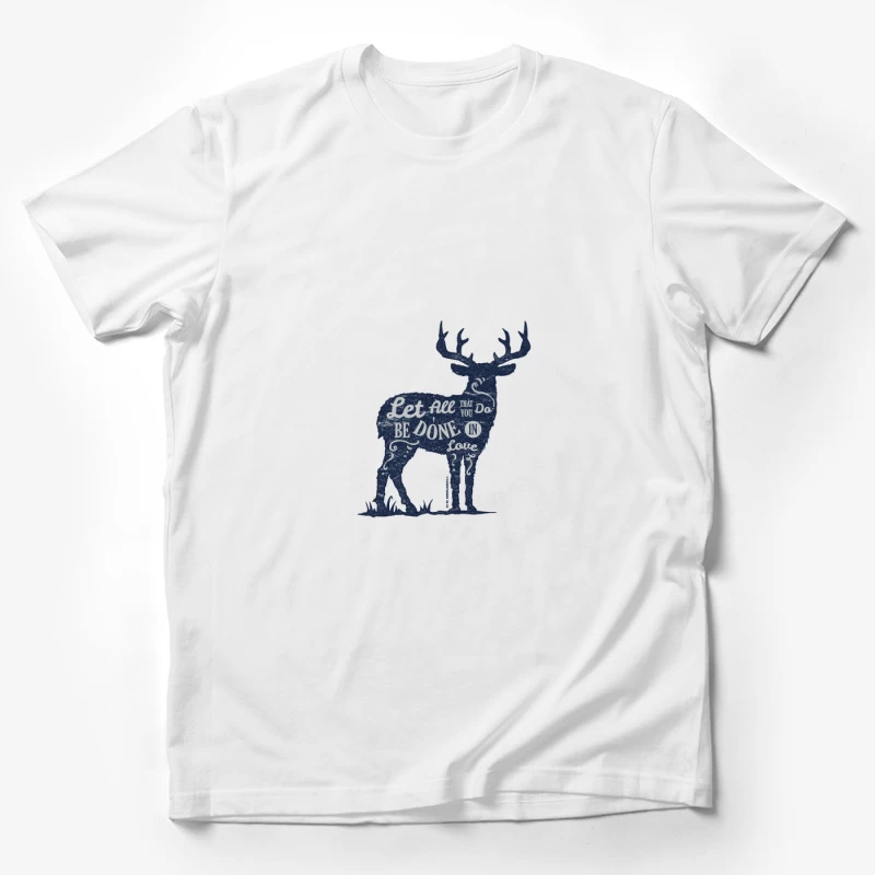 Motif de cerf avec citation inspirante Homme T-Shirt