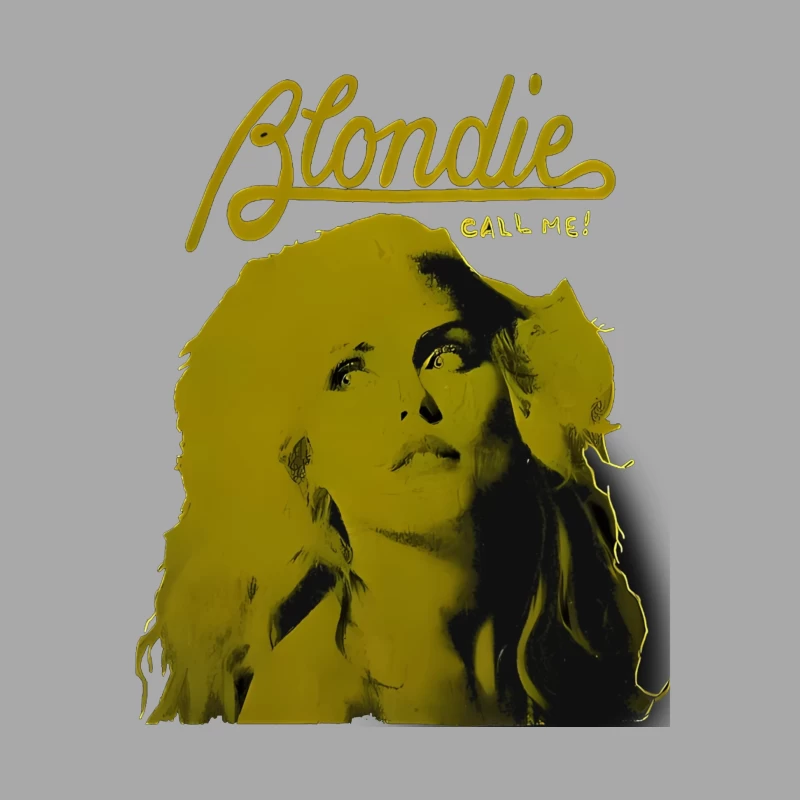 Vintage Blondie "Call Me" Album Cover in Yellow Monochrome Male Pullover Hoodie