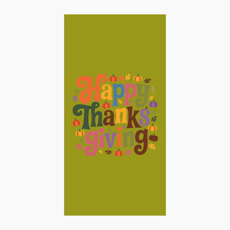 Colorful Thanksgiving Greeting with Autumn Motifs iPhone Case