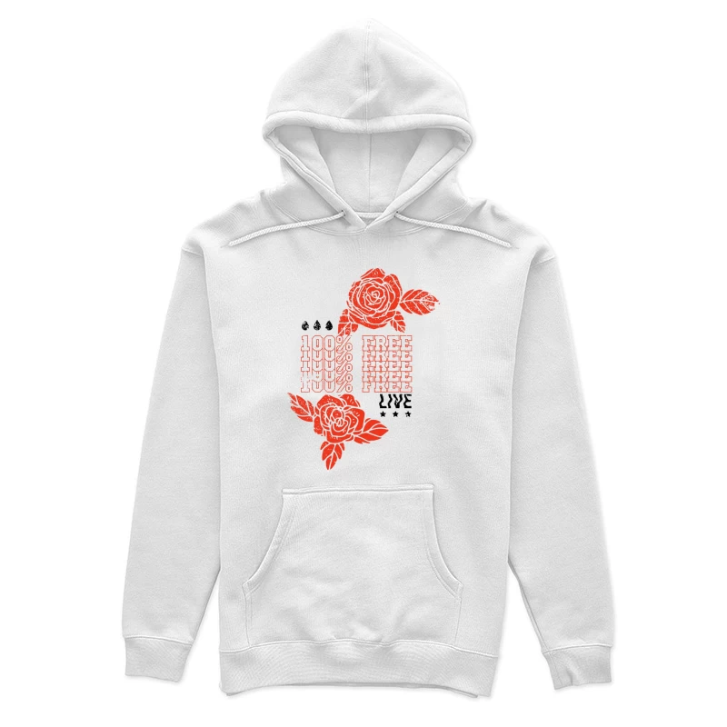 Design floral avec texte '100% Free' Femme Sweat à capuche