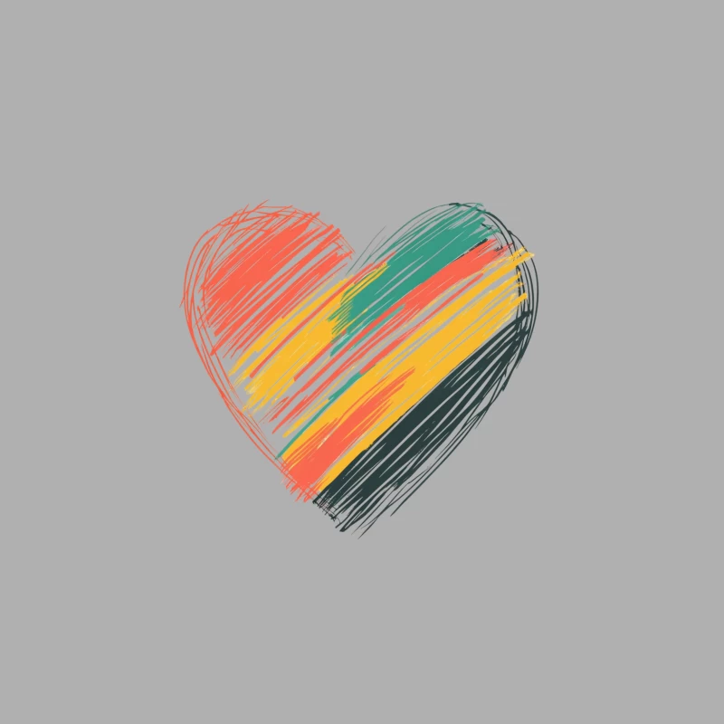 Vibrant Sketched Heart: Colorful Abstract Love Symbol Male Tank Top