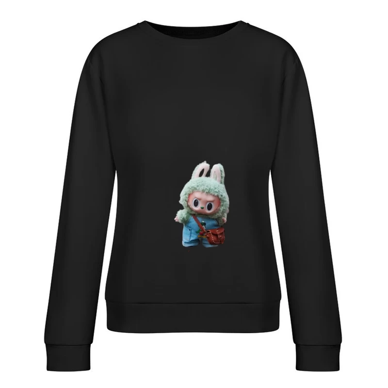 Kuschelpuppenfigur mit Hasenohren Damen Pullover Sweatshirt