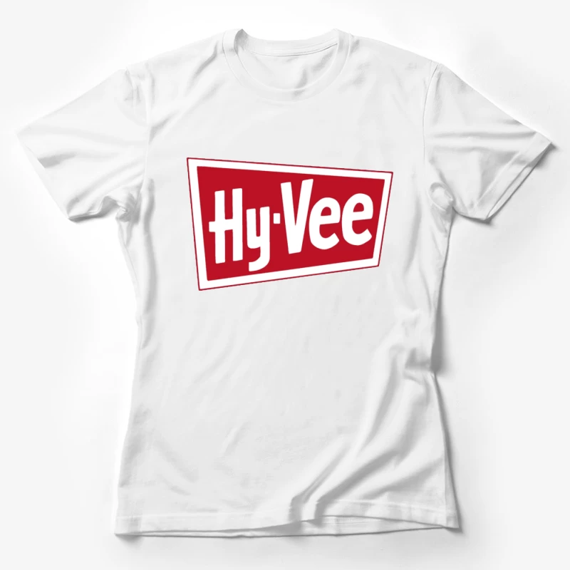 Hy-Vee Supermarket Chain Logo in Red and White Female T-Shirt