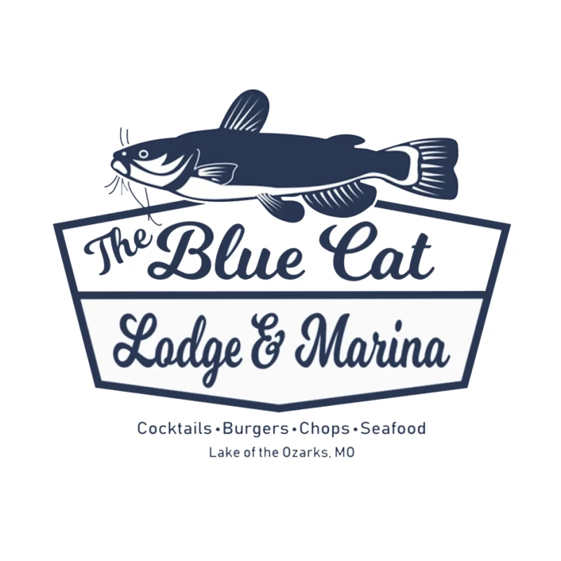 Blue Cat Lodge & Marina Restaurant Logo at Lake of the Ozarks Pin