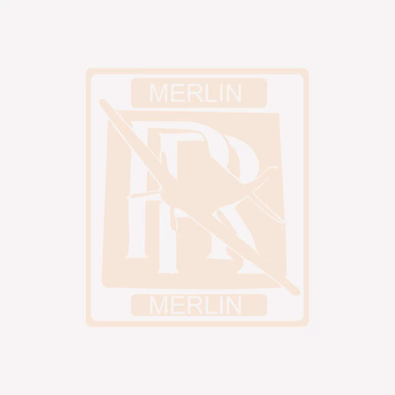 Stylized Merlin Logo Design in Beige Monochrome Male T-Shirt
