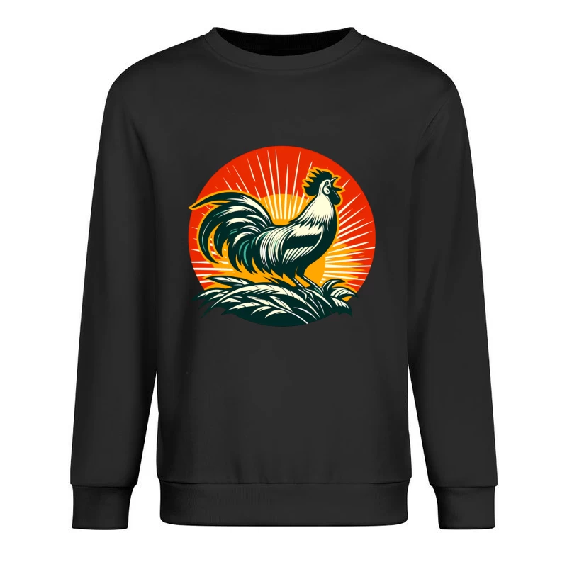 Buy Rooster Sunrise Vintage Male Pullover Sweatshirt