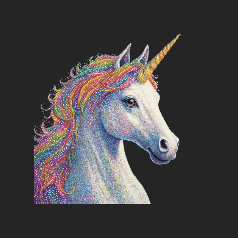 Colorful Rainbow Unicorn Fantasy Illustration Female Pullover Sweatshirt