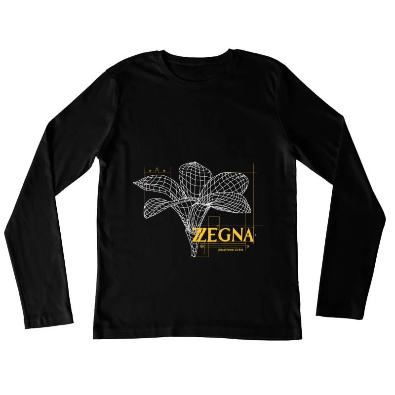 Zegna Virtuelle Blume Design Damen Langarm T-Shirt
