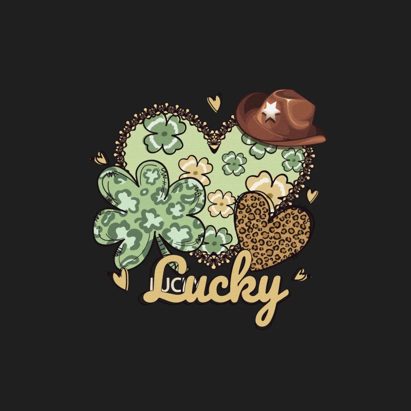 Glücksdesign mit Kleeblatt und Cowboyhut Herren Tanktops