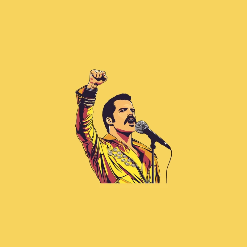 Iconic 1970s Singer Performing with Raised Fist Bucket Hat