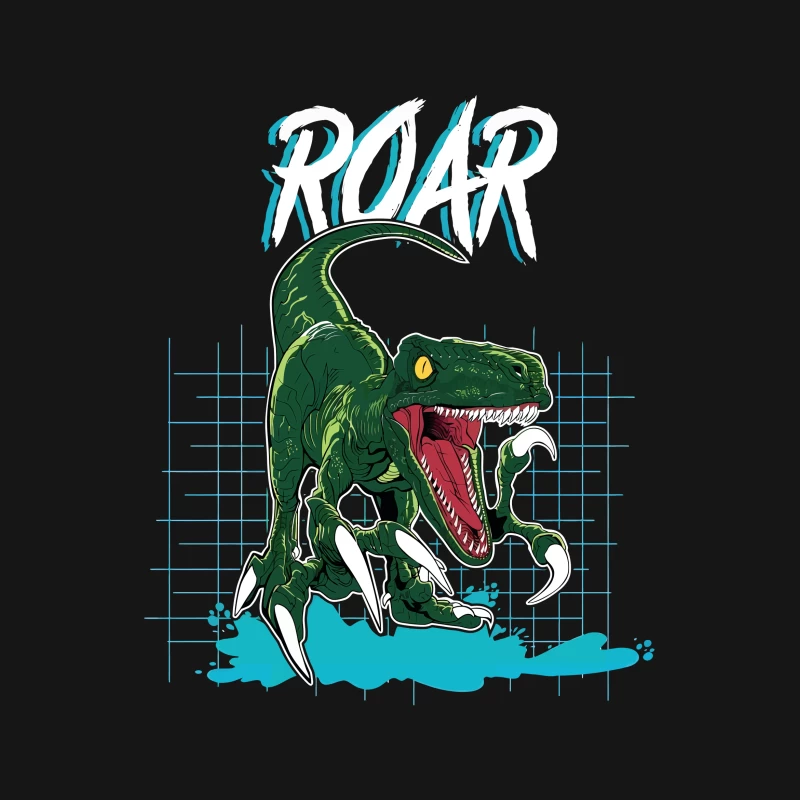 Velociraptor Roar: Neo-Retro Power Female T-Shirt