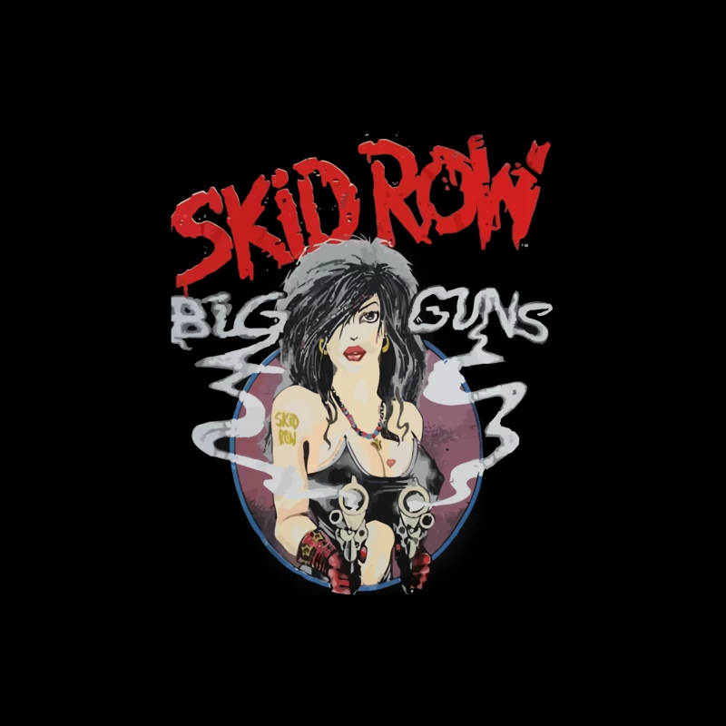 Skid Row Big Guns Vintage Rock Band Artwork Throw Pillow