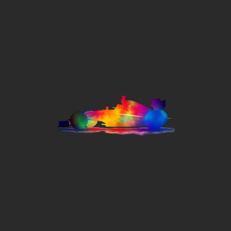 Colorful Abstract Race Car Silhouette Baseball Cap