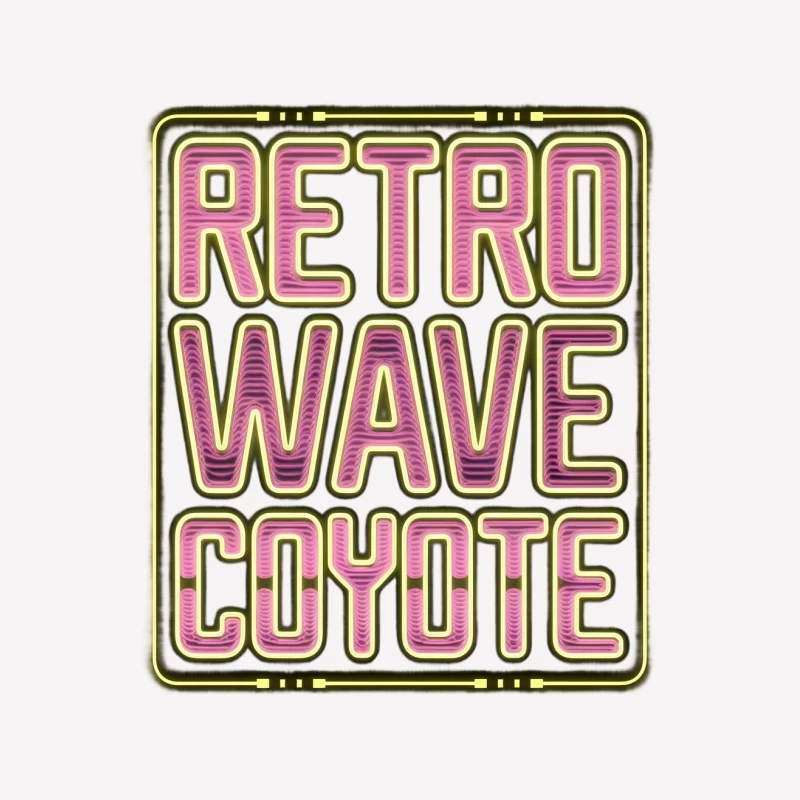 Retro Wave Coyote: Vintage Neon Typography Design Female T-Shirt