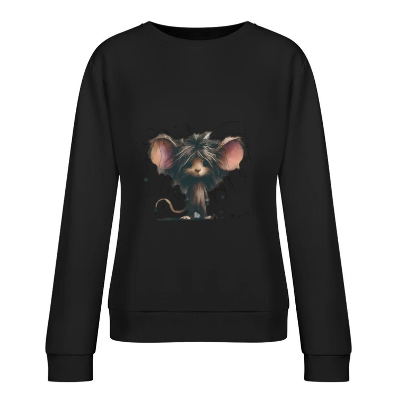 Adorable souris à fourrure avec de grandes oreilles Femme Sweat-shirt à enfiler