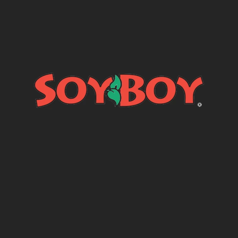 Soyboy Brand Logo with Red Letters and Green Leaf Design Female Pullover Sweatshirt