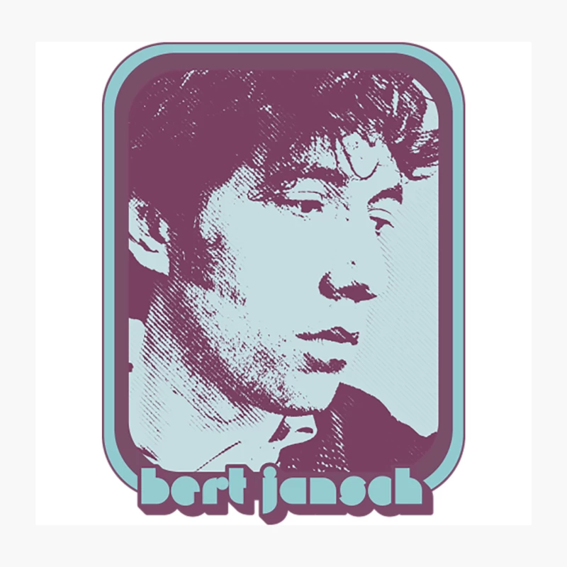Bert Jansch  Retro Style Fan Art Design Throw Pillow