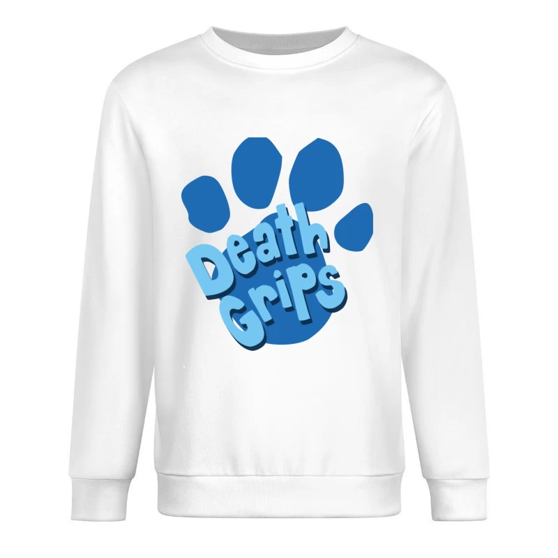 Death Grips Blue Paw Print Logo Design Male Pullover Sweatshirt