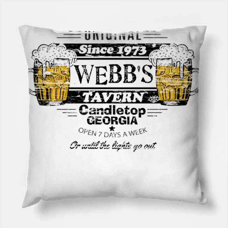 Webb_s Tavern, wood texture distressed Throw Pillow
