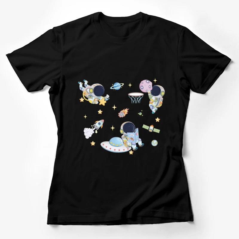 Niedliche Astronauten im Weltraum-Abenteuer Damen T-Shirt