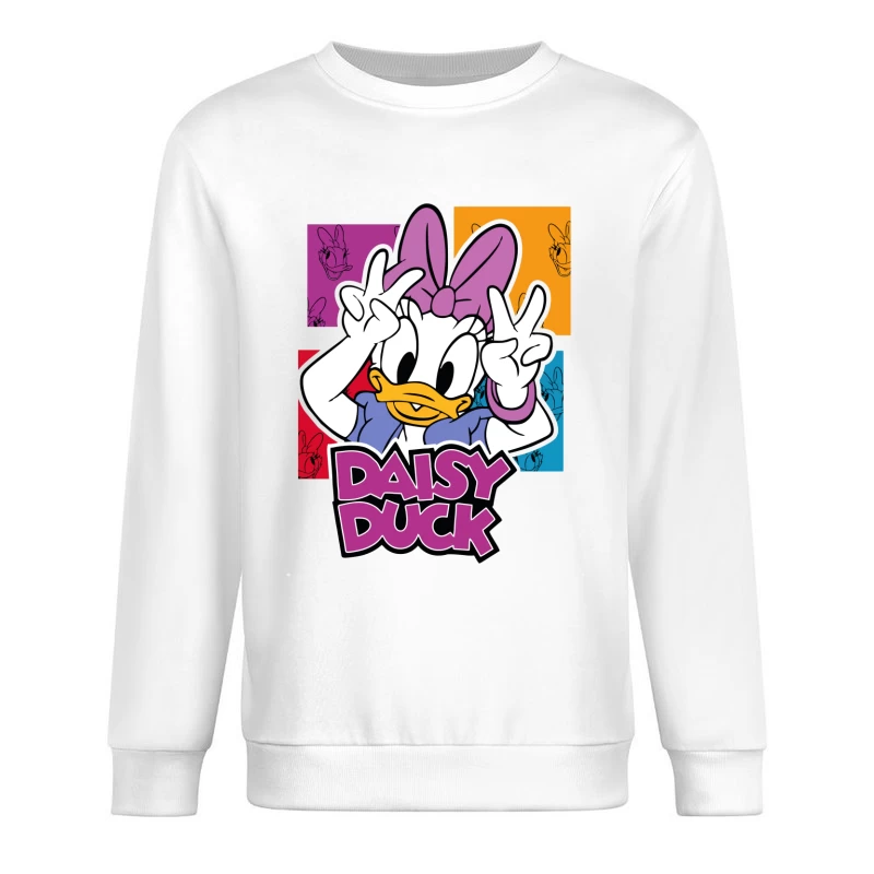 Retro Cartoon Duck – Playful & Nostalgic Design Male Pullover Sweatshirt