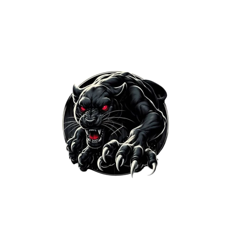 Fierce Black Panther Illustration Throw Pillow