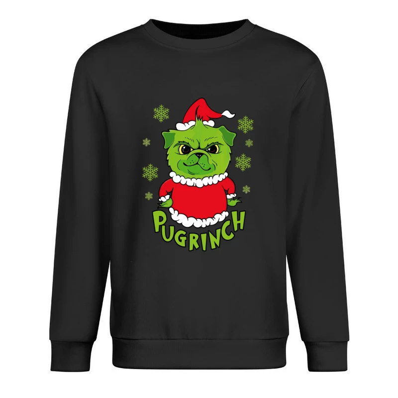 Pugrinch: Grumpy Holiday Cheer Male Pullover Sweatshirt