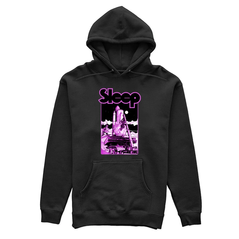 Sleep Band's Purple Rocket Industrial Space Art Female Pullover Hoodie