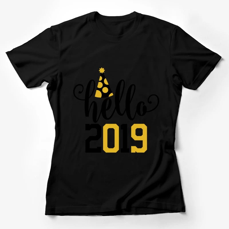 Bonne année 2019 avec chapeau festif Femme T-Shirt