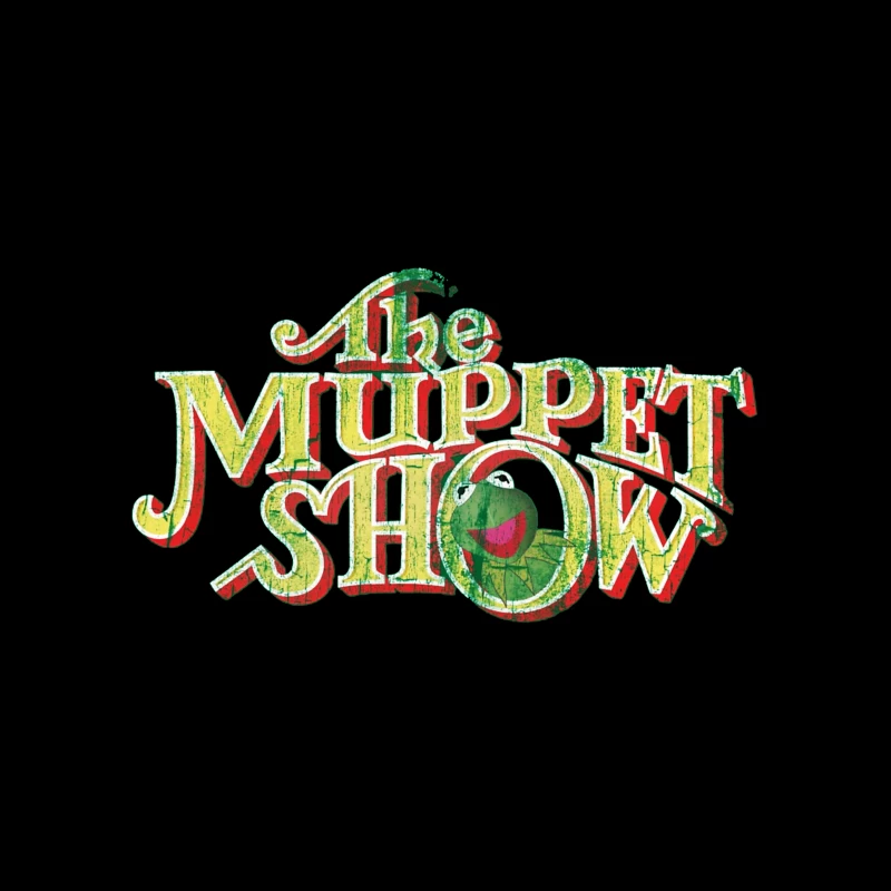 Vintage Logo Design of The Muppet Show with Green Frog Character Desk Mat